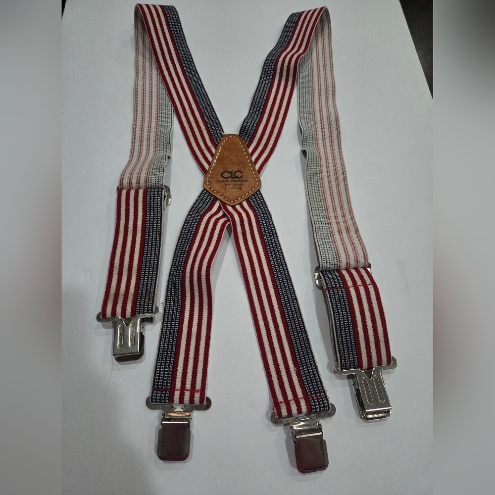 CLC Red and Blue Striped Suspenders